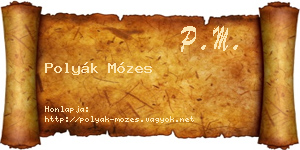 Polyák Mózes névjegykártya